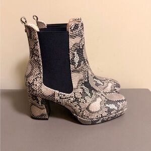 Women’s French Connection Penny Snake Print Chelsea Ankle Boots